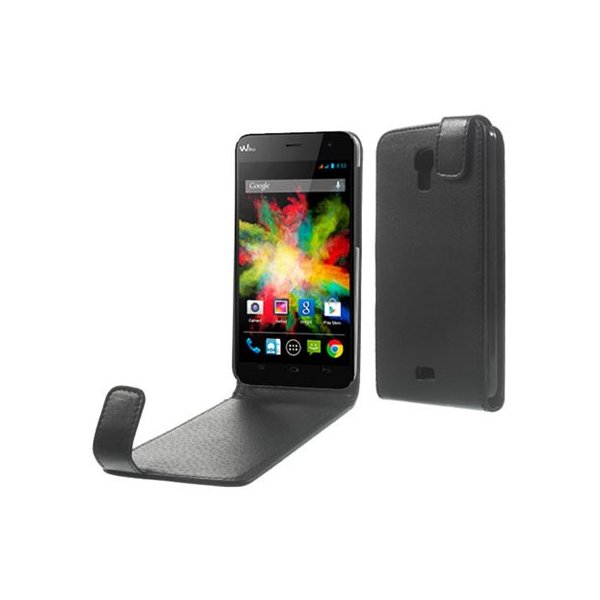 CUSTODIA FLIP VERTICALE PELLE per WIKO BLOOM COLORE NERO