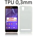 CUSTODIA GEL TPU SILICONE ULTRA SLIM 0,3mm per SONY XPERIA C3 D2533, XPERIA C3 DUAL SIM D2502  COLORE BIANCO TRASPARENTE