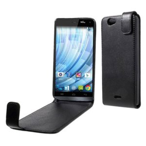 CUSTODIA FLIP VERTICALE PELLE per WIKO GETAWAY COLORE NERO