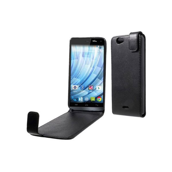 CUSTODIA FLIP VERTICALE PELLE per WIKO GETAWAY COLORE NERO