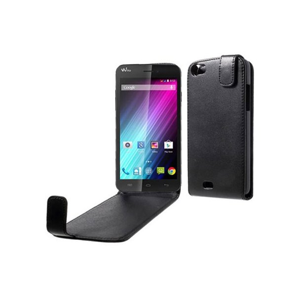 CUSTODIA FLIP VERTICALE PELLE per WIKO LENNY COLORE NERO