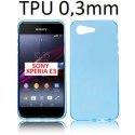 CUSTODIA GEL TPU SILICONE ULTRA SLIM 0,3mm per SONY XPERIA E3 COLORE AZZURRO TRASPARENTE