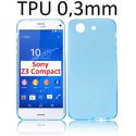 CUSTODIA GEL TPU SILICONE ULTRA SLIM 0,3mm per SONY XPERIA Z3 COMPACT D5803, D5833 COLORE AZZURRO TRASPARENTE