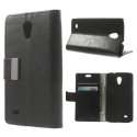 CUSTODIA FLIP ORIZZONTALE PELLE per SAMSUNG G3586 GALAXY CORE LITE CON STAND, PORTA CARTE E CHIUSURA MAGNETICA COLORE NERO