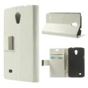 CUSTODIA FLIP ORIZZONTALE PELLE per SAMSUNG G3586 GALAXY CORE LITE CON STAND, PORTA CARTE E CHIUSURA MAGNETICA COLORE BIANCO