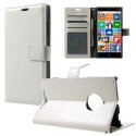 CUSTODIA FLIP ORIZZONTALE PELLE per NOKIA LUMIA 830 CON STAND, PORTA CARTE E CHIUSURA MAGNETICA COLORE BIANCO