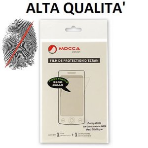 PELLICOLA PROTEGGI DISPLAY ANTI IMPRONTA per SAMSUNG G850 GALAXY ALPHA ALTA QUALITA' MOCCA BLISTER