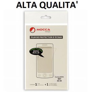 PELLICOLA PROTEGGI DISPLAY OPACA per SAMSUNG G900F GALAXY S5, S5 NEO G903F, GALAXY S5 PLUS ALTA QUALITA' MOCCA BLISTER