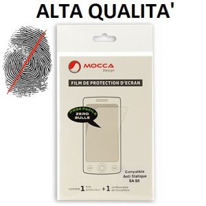 PELLICOLA PROTEGGI DISPLAY ANTI IMPRONTA per SAMSUNG G900F GALAXY S5, S5 NEO G903F, GALAXY S5 PLUS ALTA QUALITA' MOCCA BLISTER