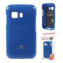 CUSTODIA GEL TPU SILICONE per SAMSUNG G130 GALAXY YOUNG 2 COLORE BLU LUCIDO CON GLITTER ALTA QUALITA' MERCURY BLISTER