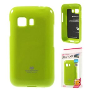 CUSTODIA GEL TPU SILICONE per SAMSUNG G130 GALAXY YOUNG 2 COLORE VERDE LUCIDO CON GLITTER ALTA QUALITA' MERCURY BLISTER