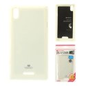 CUSTODIA GEL TPU SILICONE per SONY XPERIA T3 COLORE BIANCO LUCIDO CON GLITTER ALTA QUALITA' MERCURY BLISTER