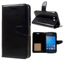 CUSTODIA FLIP ORIZZONTALE SIMILPELLE per SAMSUNG S6790 GALAXY FAME LITE, S6792 CON INTERNO IN TPU E STAND NERO