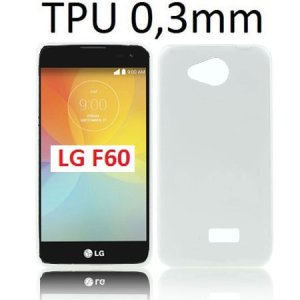 CUSTODIA GEL TPU SILICONE ULTRA SLIM 0,3mm per LG F60 D390N, F60 D392 DUAL SIM COLORE BIANCO TRASPARENTE