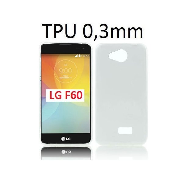 CUSTODIA GEL TPU SILICONE ULTRA SLIM 0,3mm per LG F60 D390N, F60 D392 DUAL SIM COLORE BIANCO TRASPARENTE