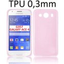 CUSTODIA GEL TPU SILICONE ULTRA SLIM 0,3mm per SAMSUNG G357 GALAXY ACE 4 COLORE ROSA TRASPARENTE