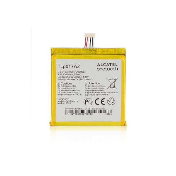 BATTERIA ORIGINALE ALCATEL TLP017A2 per ONE TOUCH IDOL MINI 6012, ONE TOUCH FIRE E 6015 1700 mAh LI-ION BULK