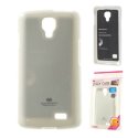 CUSTODIA GEL TPU SILICONE per LG L70 D320N, L70 DUAL SIM D325  COLORE BIANCO LUCIDO CON GLITTER ALTA QUALITA' MERCURY BLISTER