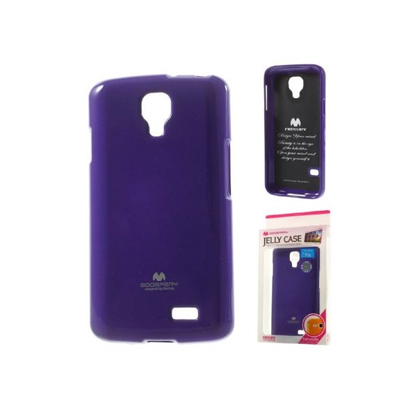 CUSTODIA GEL TPU SILICONE per LG L70 D320N, L70 DUAL SIM D325  COLORE VIOLA LUCIDO CON GLITTER ALTA QUALITA' MERCURY BLISTER