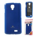 CUSTODIA GEL TPU SILICONE per LG L70 D320N, L70 DUAL SIM D325  COLORE BLU LUCIDO CON GLITTER ALTA QUALITA' MERCURY BLISTER