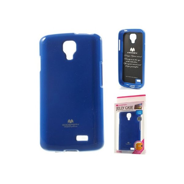 CUSTODIA GEL TPU SILICONE per LG L70 D320N, L70 DUAL SIM D325  COLORE BLU LUCIDO CON GLITTER ALTA QUALITA' MERCURY BLISTER