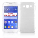 CUSTODIA GEL TPU SILICONE per SAMSUNG G357 GALAXY ACE 4 COLORE BIANCO EFFETTO METALLICO