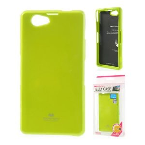 CUSTODIA GEL TPU SILICONE per SONY XPERIA Z1 COLORE VERDE LUCIDO CON GLITTER ALTA QUALITA' MERCURY BLISTER