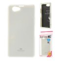 CUSTODIA GEL TPU SILICONE per SONY XPERIA Z1 COLORE BIANCO LUCIDO CON GLITTER ALTA QUALITA' MERCURY BLISTER