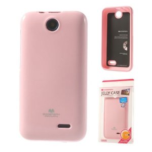 CUSTODIA GEL TPU SILICONE per HTC DESIRE 310  COLORE ROSA LUCIDO CON GLITTER ALTA QUALITA' MERCURY BLISTER