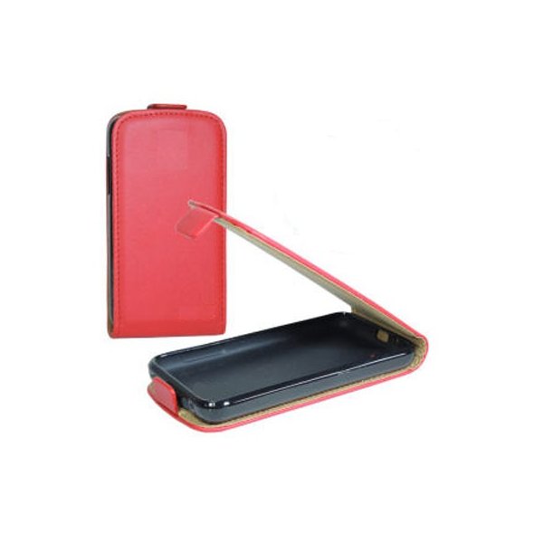 CUSTODIA FLIP VERTICALE SLIM PELLE per SAMSUNG G313H GALAXY TREND 2, G318 TREND 2 LITE CON INTERNO IN TPU COLORE ROSSO