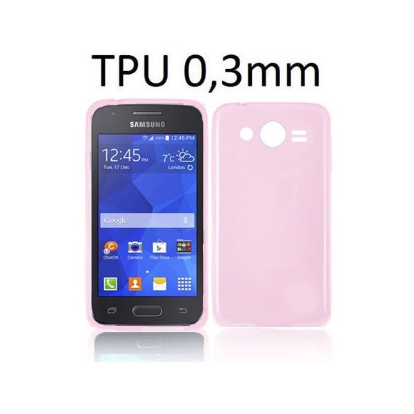 CUSTODIA GEL TPU SILICONE ULTRA SLIM 0,3mm per SAMSUNG G313H GALAXY TREND 2, G318 TREND 2 LITE COLORE ROSA TRASPARENTE