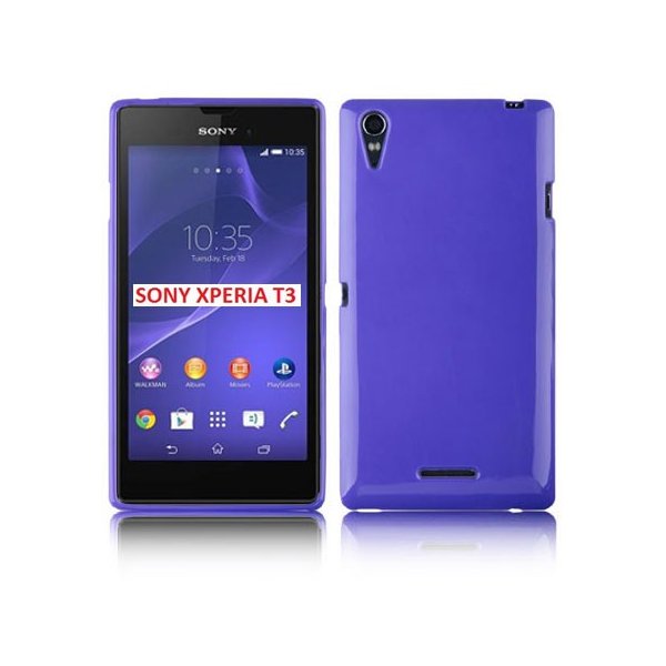 CUSTODIA GEL TPU SILICONE LUCIDA per SONY XPERIA T3 D5102, D5103, D5106 COLORE VIOLA