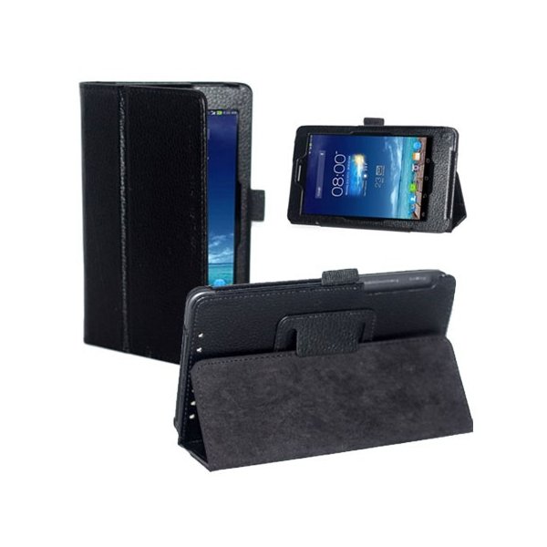 CUSTODIA BOOK ORIZZONTALE PELLE per ASUS MEMO PAD HD 7 DUAL SIM, ME175KG, ME7510KG, 7" POLLICI CON STAND E PORTA PENNA NERO