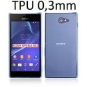 CUSTODIA GEL TPU SILICONE ULTRA SLIM 0,3mm per SONY XPERIA M2 COLORE AZZURRO TRASPARENTE