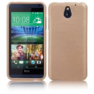 CUSTODIA GEL TPU SILICONE per HTC DESIRE 610 COLORE ORO EFFETTO METALLICO