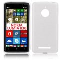 CUSTODIA TPU SILICONE per NOKIA LUMIA 830 COLORE BIANCO EFFETTO METALLICO