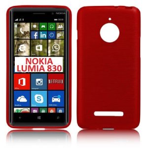 CUSTODIA TPU SILICONE per NOKIA LUMIA 830 COLORE ROSSO EFFETTO METALLICO