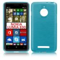 CUSTODIA TPU SILICONE per NOKIA LUMIA 830 COLORE BLU EFFETTO METALLICO