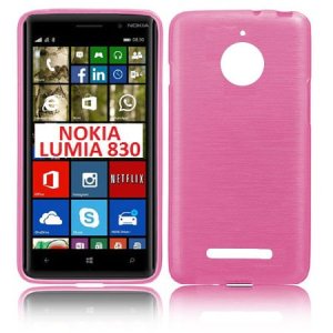 CUSTODIA TPU SILICONE per NOKIA LUMIA 830 COLORE ROSA EFFETTO METALLICO