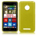 CUSTODIA TPU SILICONE per NOKIA LUMIA 830 COLORE GIALLO EFFETTO METALLICO