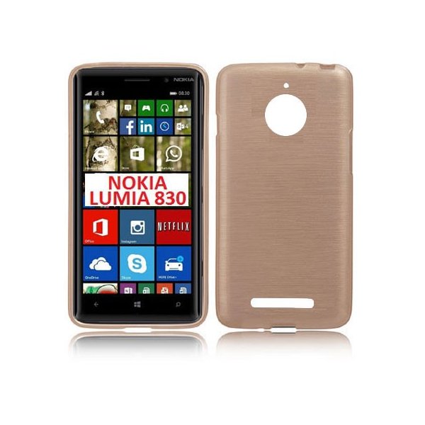 CUSTODIA TPU SILICONE per NOKIA LUMIA 830 COLORE ORO EFFETTO METALLICO