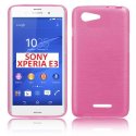 CUSTODIA GEL TPU SILICONE per SONY XPERIA E3 COLORE ROSA EFFETTO METALLICO