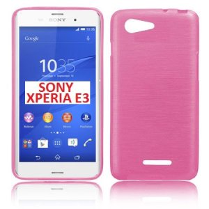 CUSTODIA GEL TPU SILICONE per SONY XPERIA E3 COLORE ROSA EFFETTO METALLICO