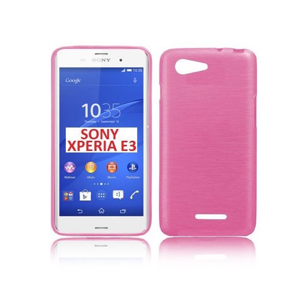 CUSTODIA GEL TPU SILICONE per SONY XPERIA E3 COLORE ROSA EFFETTO METALLICO