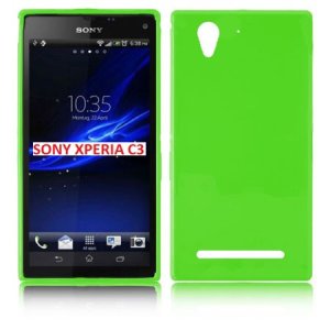 CUSTODIA GEL TPU SILICONE LUCIDA per SONY XPERIA C3 D2533, XPERIA C3 DUAL SIM D2502 COLORE VERDE