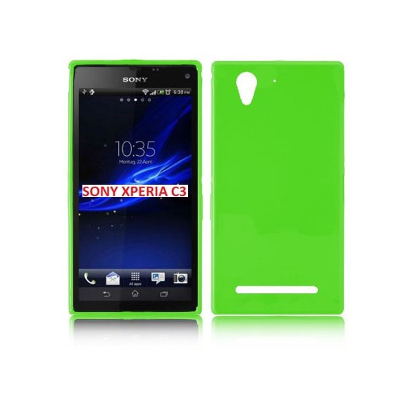 CUSTODIA GEL TPU SILICONE LUCIDA per SONY XPERIA C3 D2533, XPERIA C3 DUAL SIM D2502 COLORE VERDE