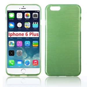 CUSTODIA TPU SILICONE per APPLE IPHONE 6 PLUS, 5.5" POLLICI COLORE VERDE EFFETTO METALLICO