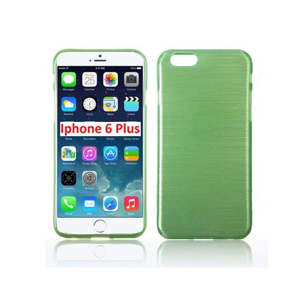 CUSTODIA TPU SILICONE per APPLE IPHONE 6 PLUS, 5.5" POLLICI COLORE VERDE EFFETTO METALLICO