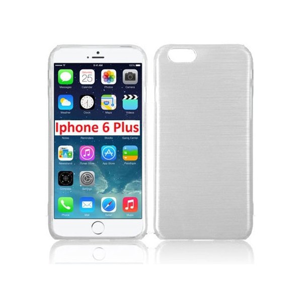 CUSTODIA TPU SILICONE per APPLE IPHONE 6 PLUS, IPHONE 6S PLUS 5.5" POLLICI COLORE BIANCO EFFETTO METALLICO