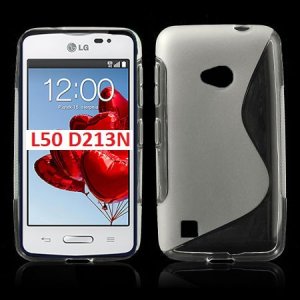 CUSTODIA GEL TPU SILICONE DOUBLE per LG L50 D213N COLORE BIANCO TRASPARENTE